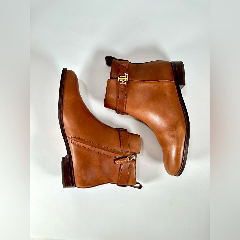 Lauren Ralph Lauren Briele Brown Leather Boots  US 9.5 B - Picture 11 of 16